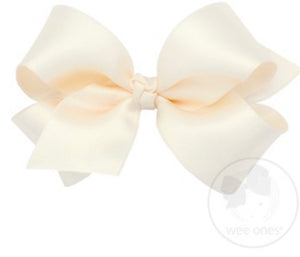 Medium Satin Bow - Ecru Medium Satin Bow - Ecru