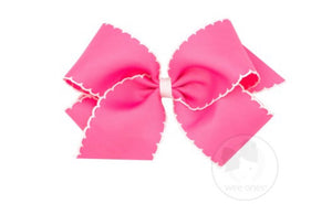 King Moonstitch Bow - Hot Pink with White King Moonstitch Bow - Hot Pink with White