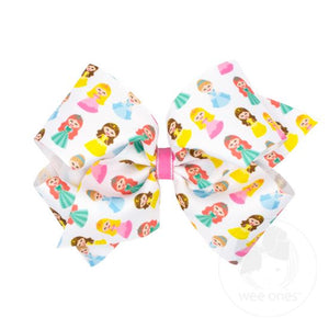 King Grosgrain Princess-themed Print Girls Hair Bow King Grosgrain Princess-themed Print Girls Hair Bow