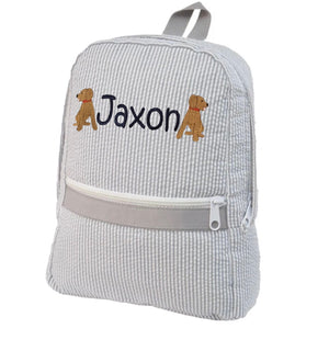 Grey Seersucker Backpack Grey Seersucker Backpack