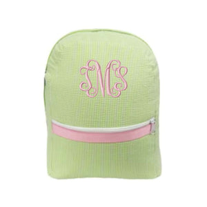 Green/Pink Seersucker Backpack Green/Pink Seersucker Backpack