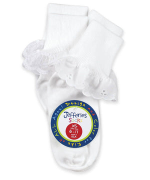Jefferies Socks Sisters Eyelet & Fancy Lace Turn Cuff Socks 2 Pair Pack Jefferies Socks Sisters Eyelet & Fancy Lace Turn Cuff Socks 2 Pair Pack