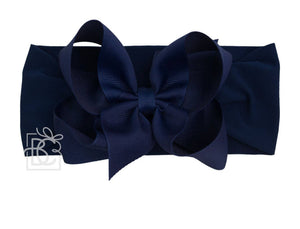 Large Bow Headband - Navy Large Bow Headband - Navy