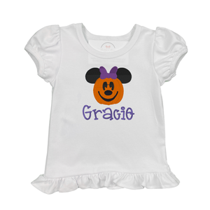 Minnie Pumpkin Embroidered Shirt Minnie Pumpkin Embroidered Shirt