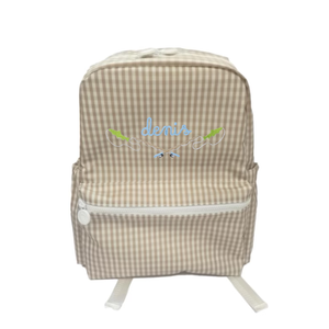 Khaki Gingham Backpack Khaki Gingham Backpack