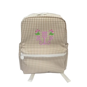 Khaki Gingham Backpack Khaki Gingham Backpack