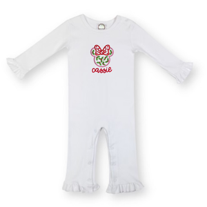 Minnie Christmas Embroidered Romper Minnie Christmas Embroidered Romper
