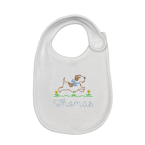 Running Puppy Embroidered Bib Running Puppy Embroidered Bib