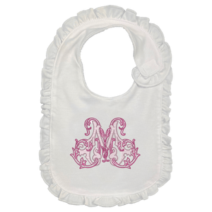 Fancy Script Embroidered Bib Fancy Script Embroidered Bib