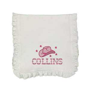 Pink Western Embroidered Burp Cloth Pink Western Embroidered Burp Cloth