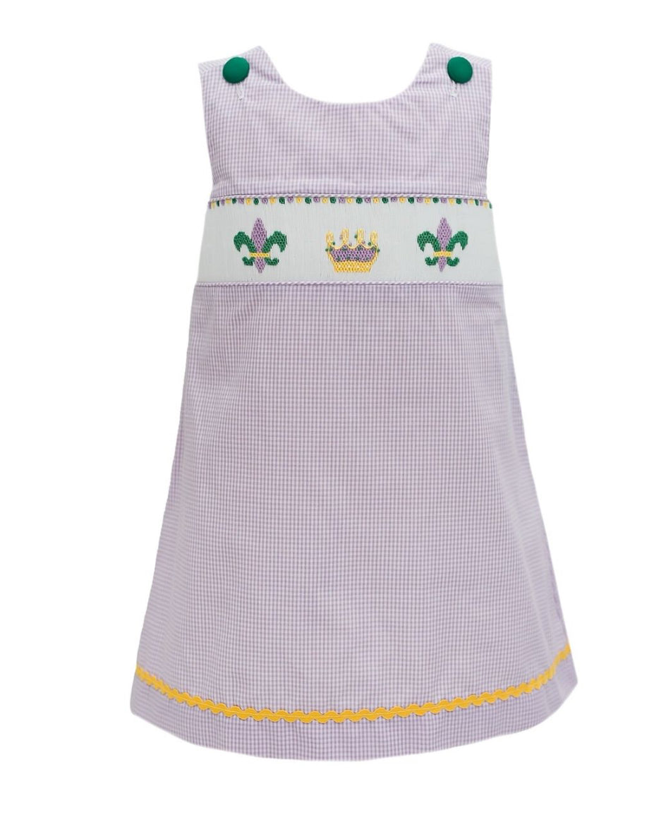 Mardi Gras Smocked Dress