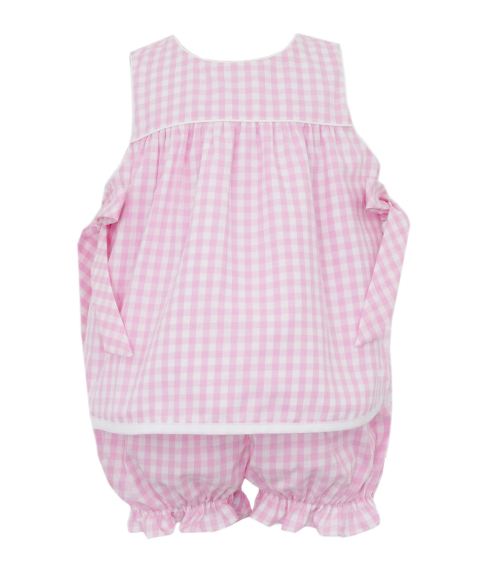 Pink Gingham Bloomer Set