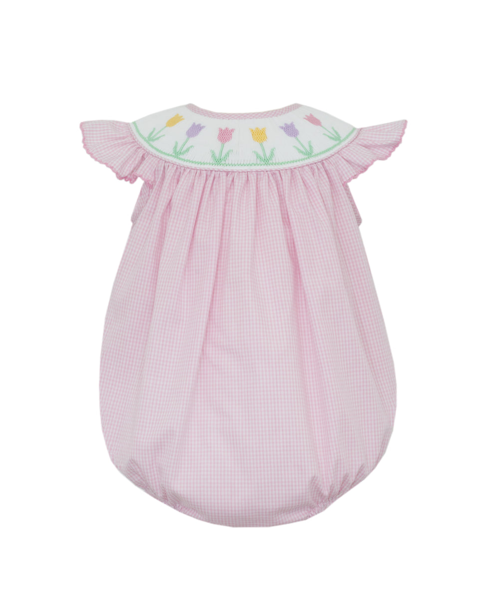 Spring Tulips Smocked Bubble