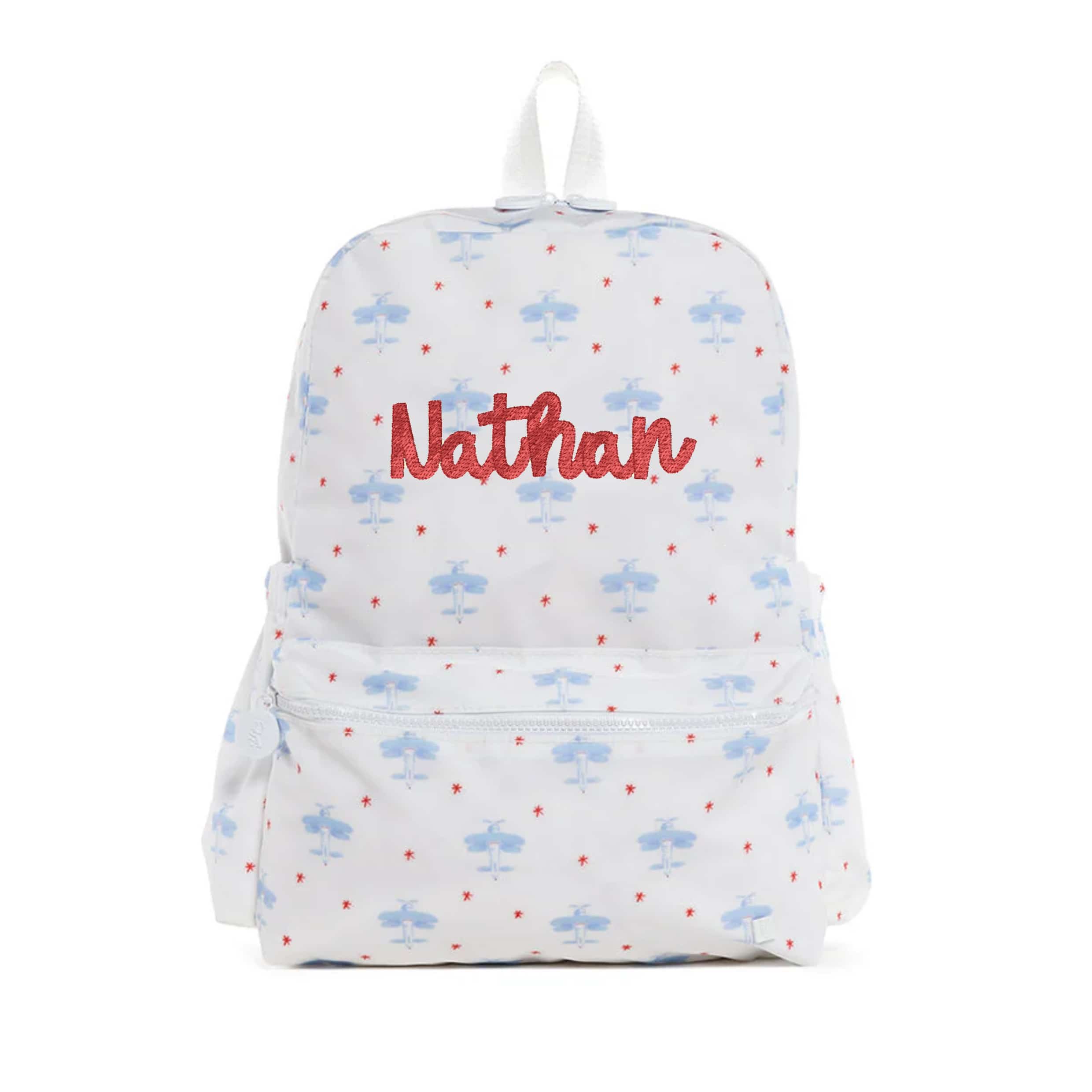 David’s Airplane Embroidered Backpack