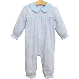 Abigail Romper - Light Blue Stripe