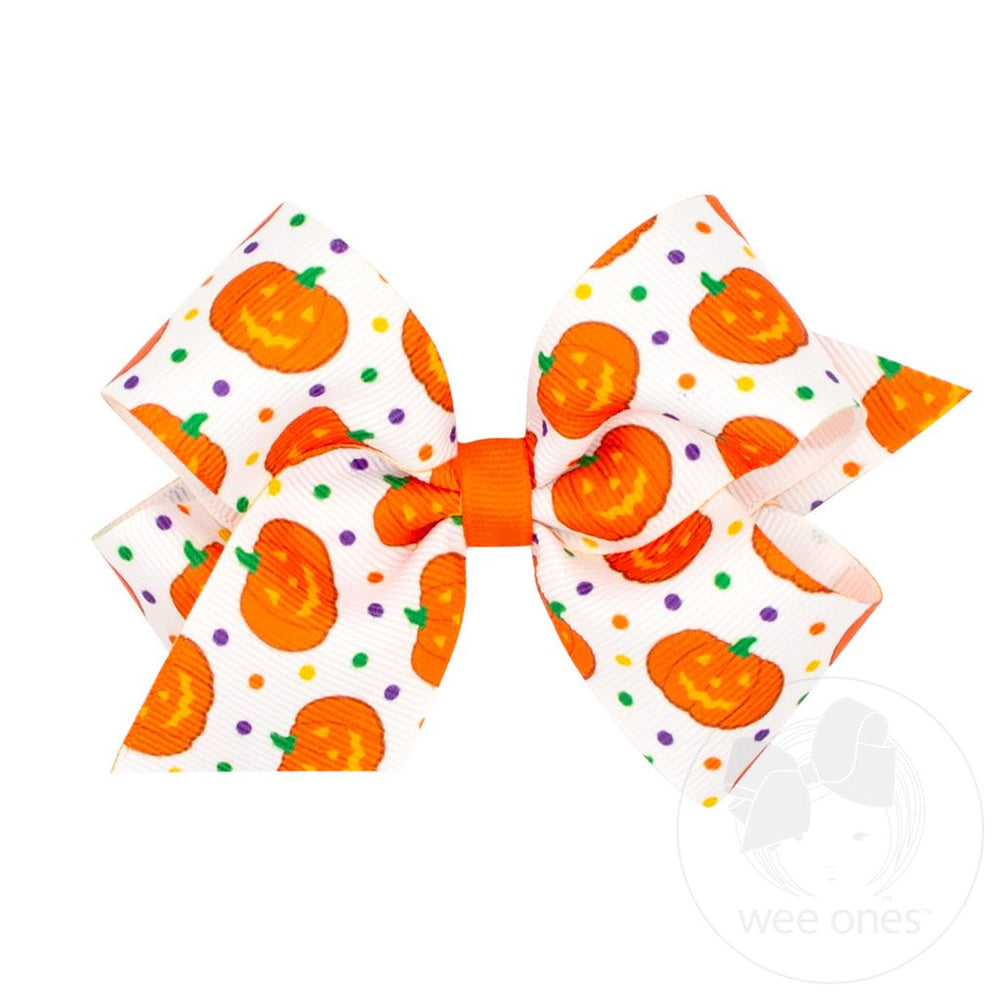 Medium Halloween Pumpkin Hair Bow