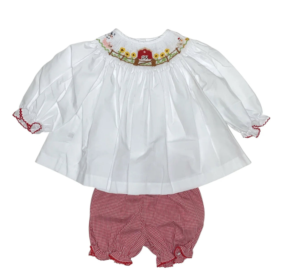 Farm Smocked Bloomer Set