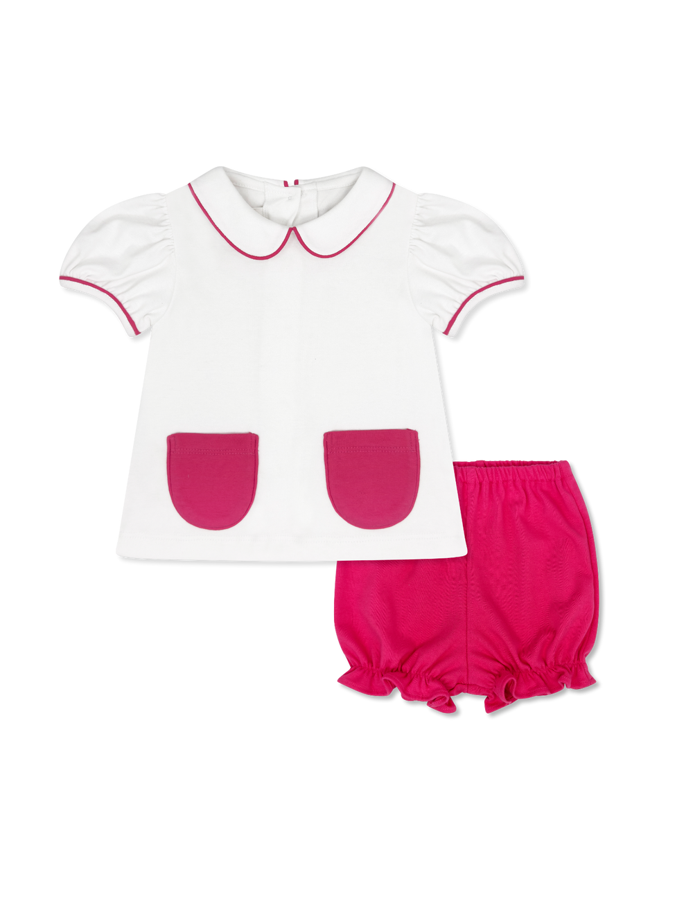 Blessings Bloomer Set - White/Hot Pink