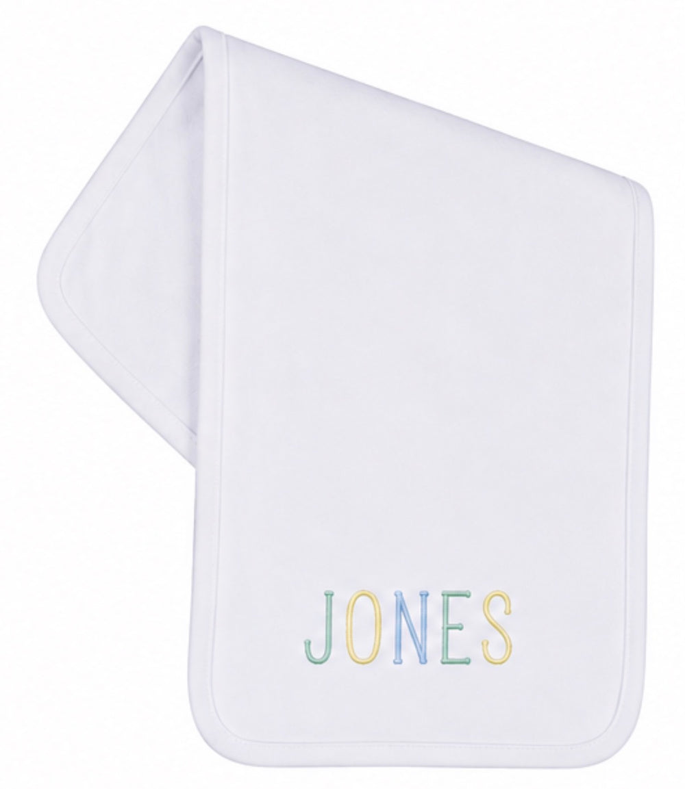 Name Embroidered Burp Cloth
