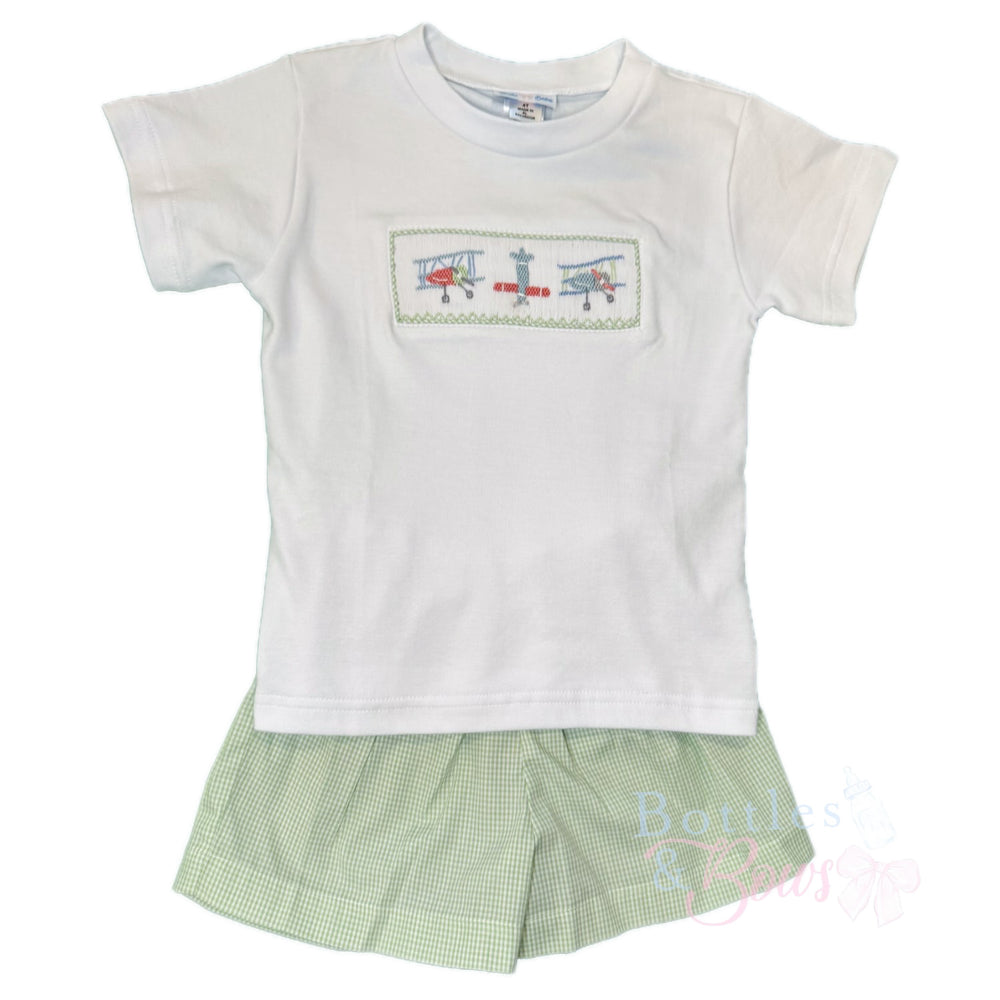 Planes Smocked Short Set