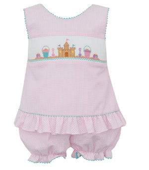 Sand Castle Smocked Bloomer Set