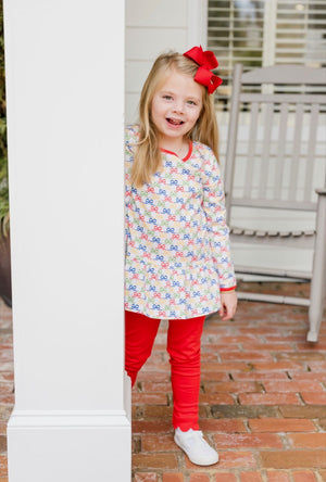 Peggy Legging Set - Primary Bows