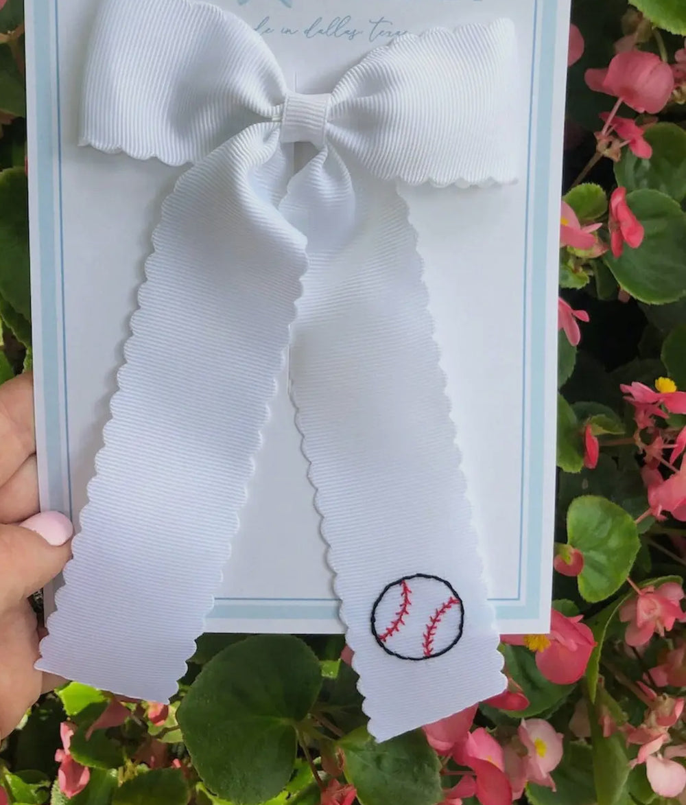 Baseball Streamer Bow - Small