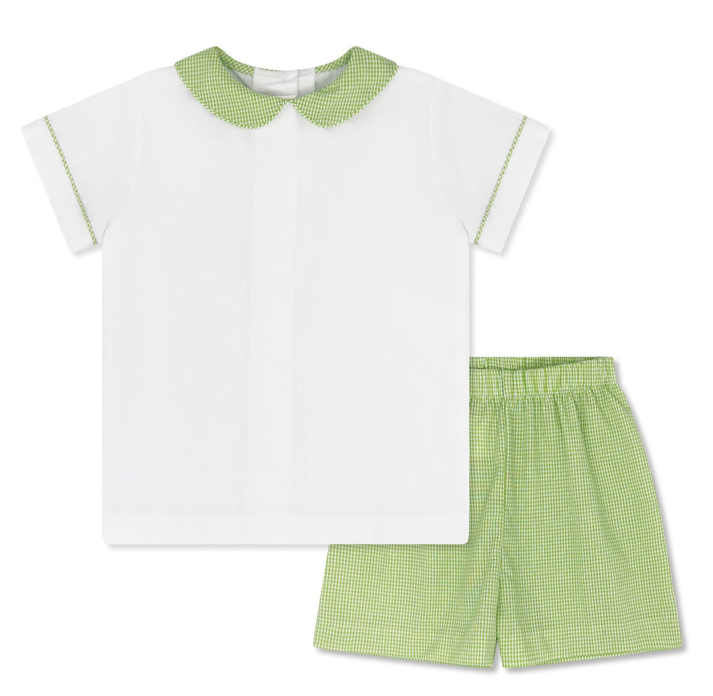 Sibley Short Set - Green Minigingham