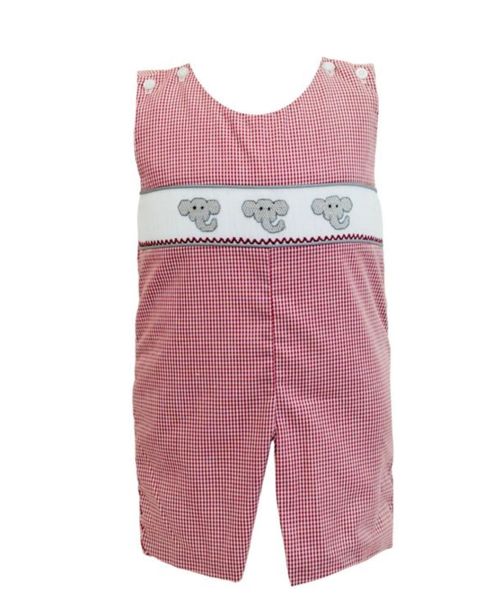 Crimson Elephant Smocked Jon Jon