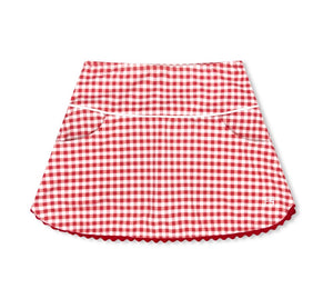 Teagan Tennis Skort - Red Gingham