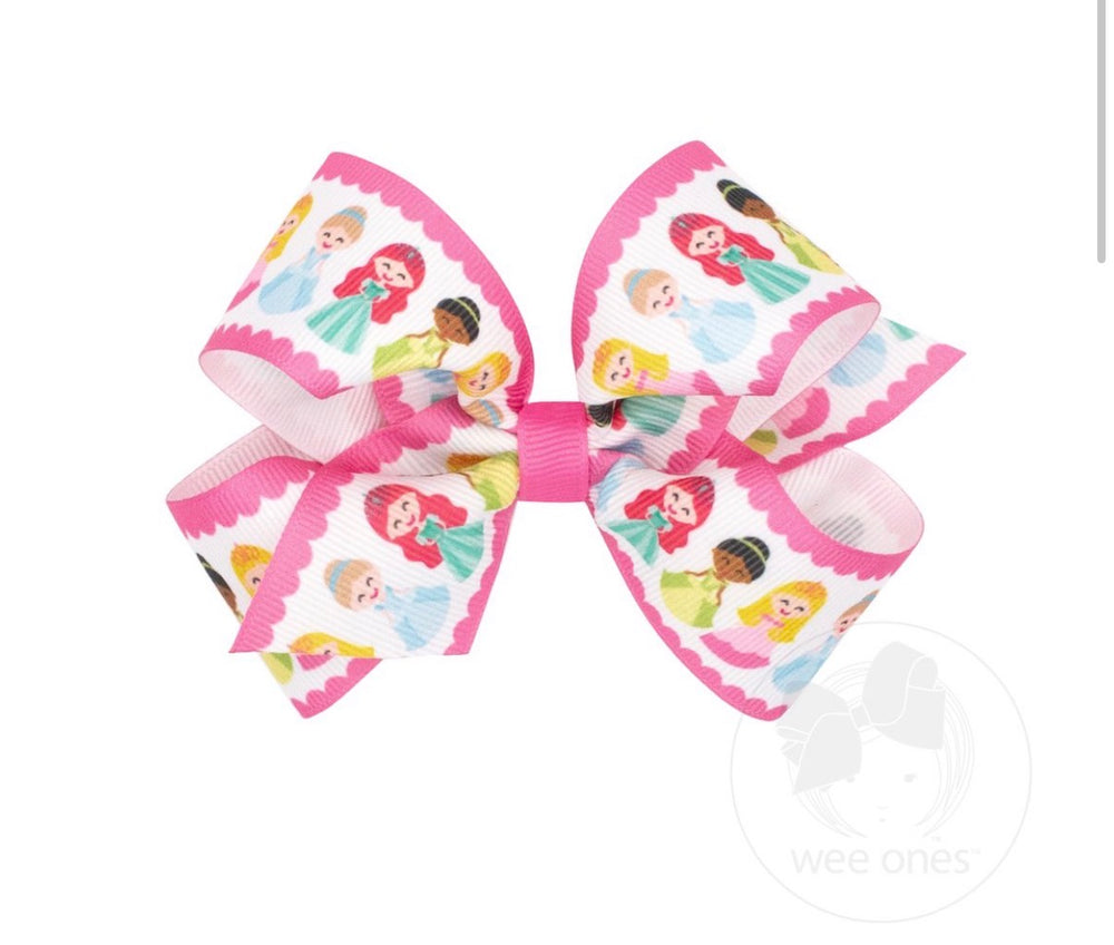 Medium Princess Print Hair Bow