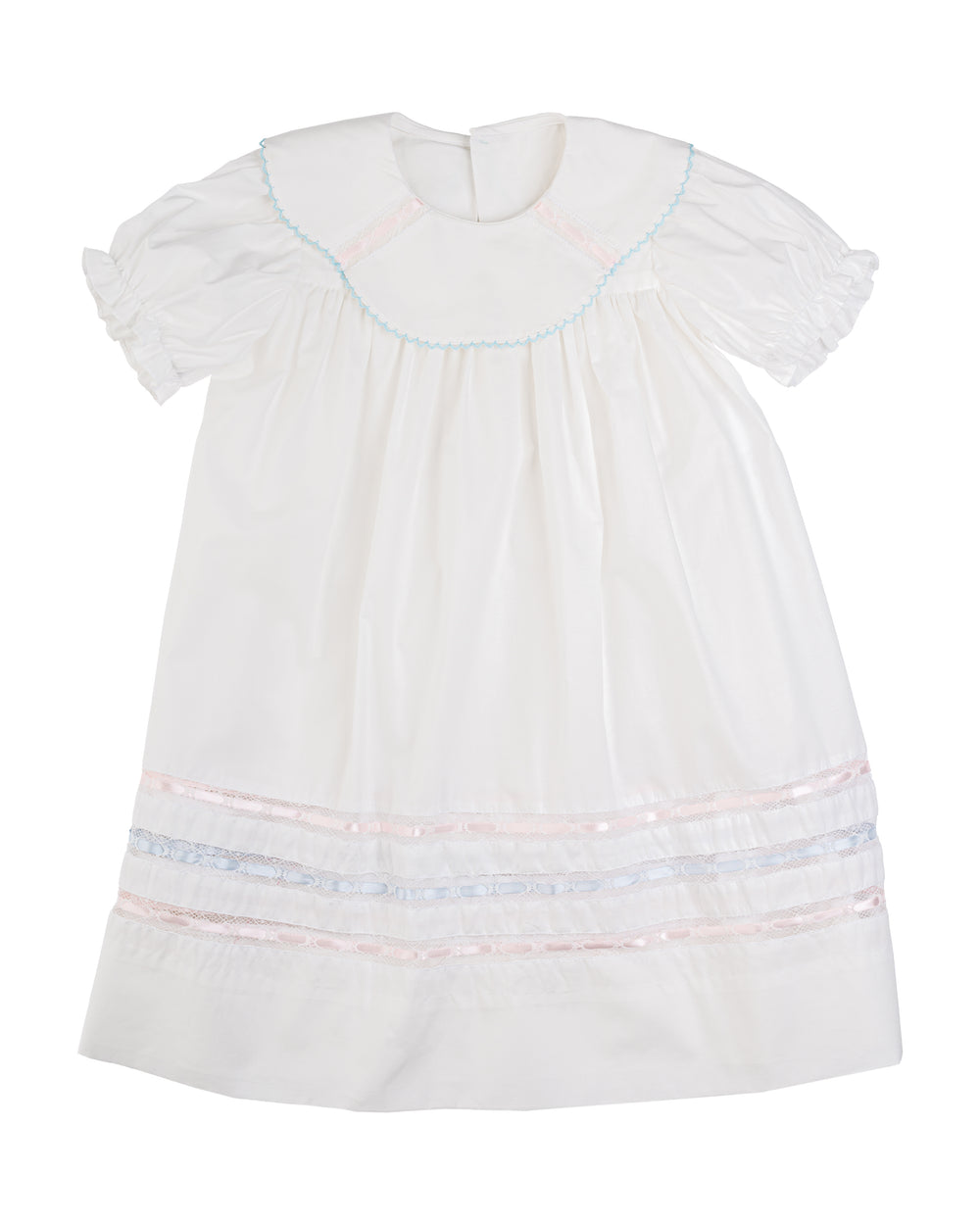 Donahue Dress - White, Blue, Pink