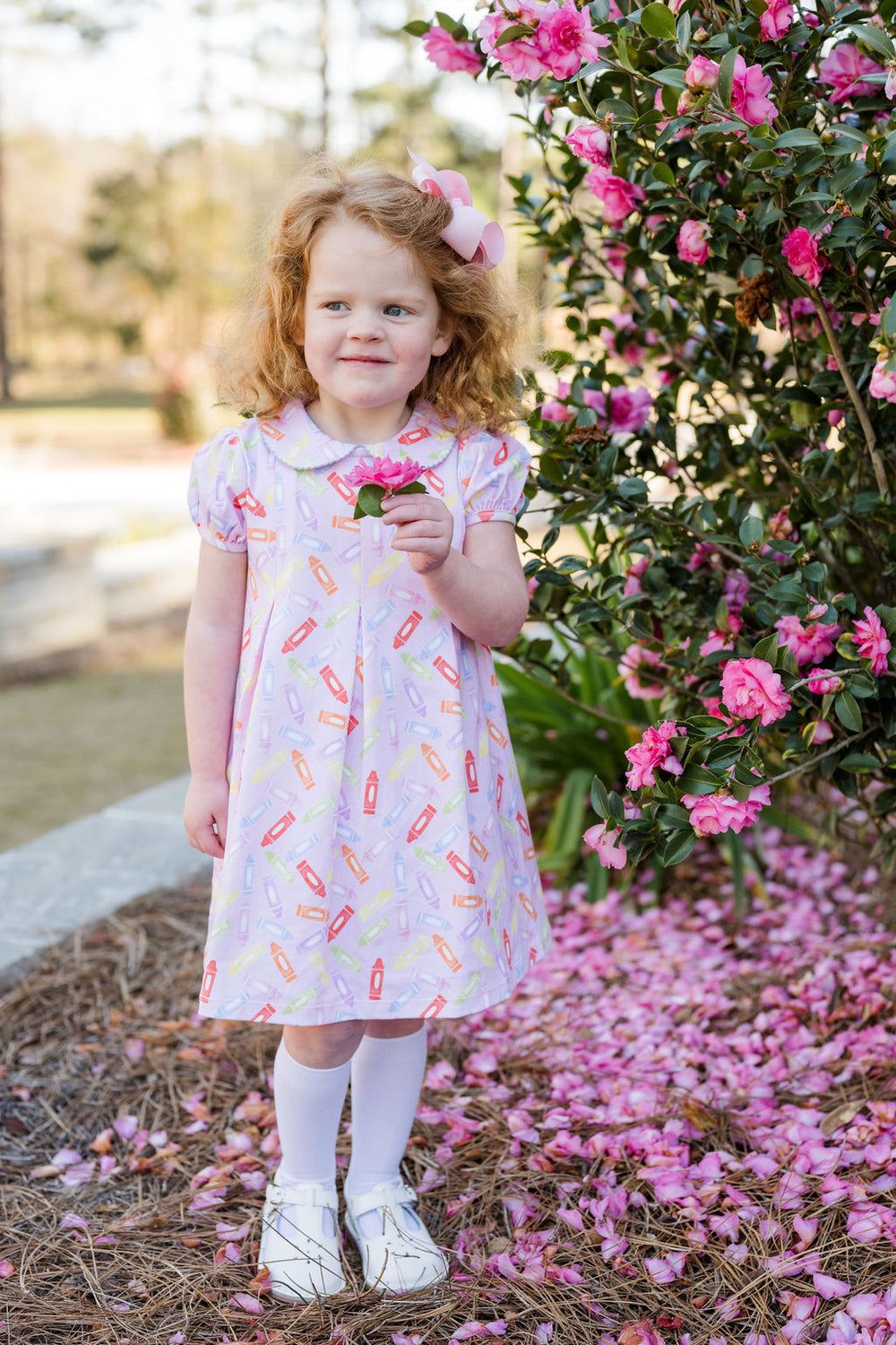 Pink Crayon Penny Pleat Dress