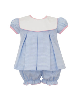 Light Blue Gingham Bloomer Set