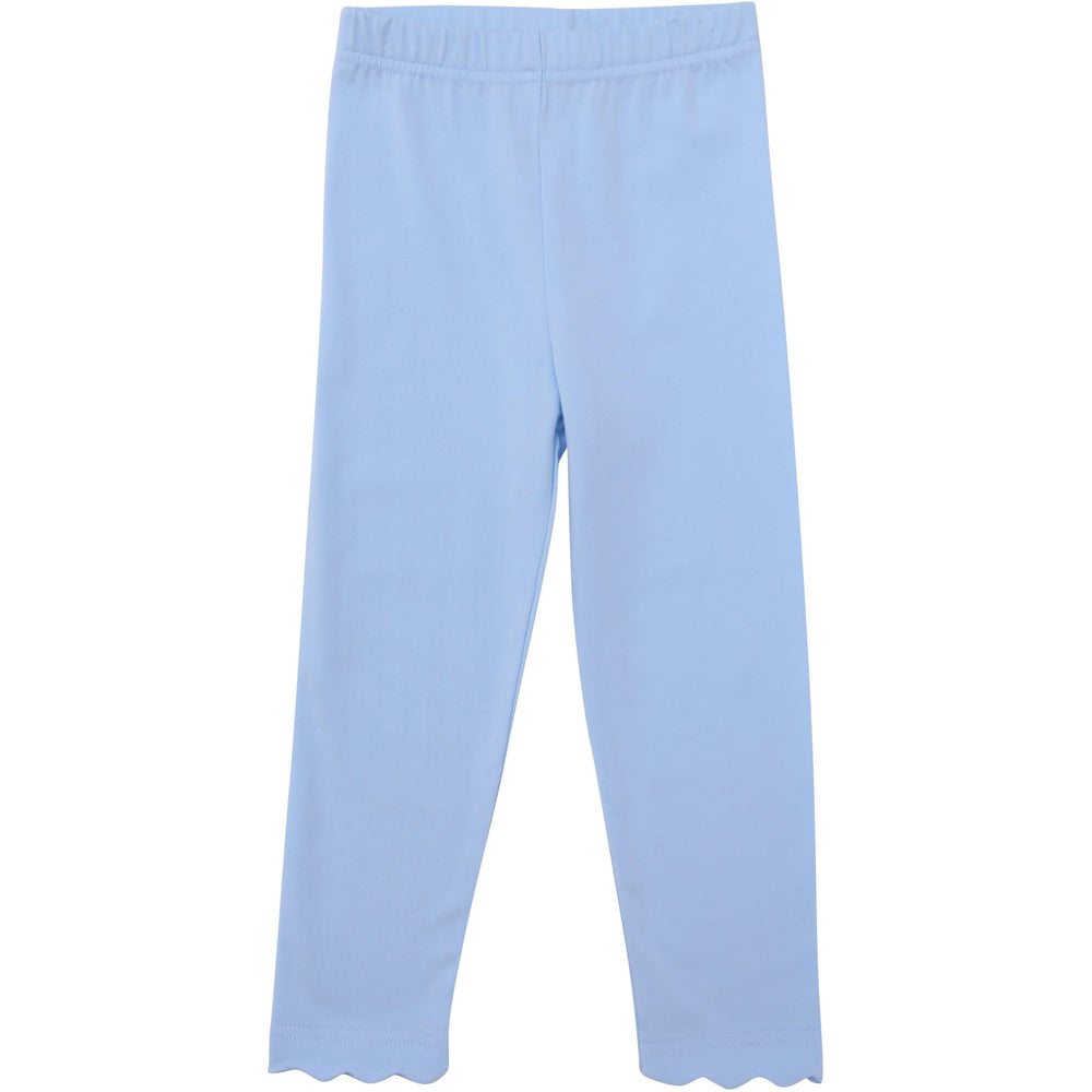 Scalloped Leggings - Light Blue