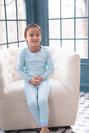 Gingham Christmas Tree Pajamas - preorder