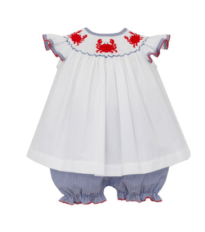 Crab Smocked Bloomer Set