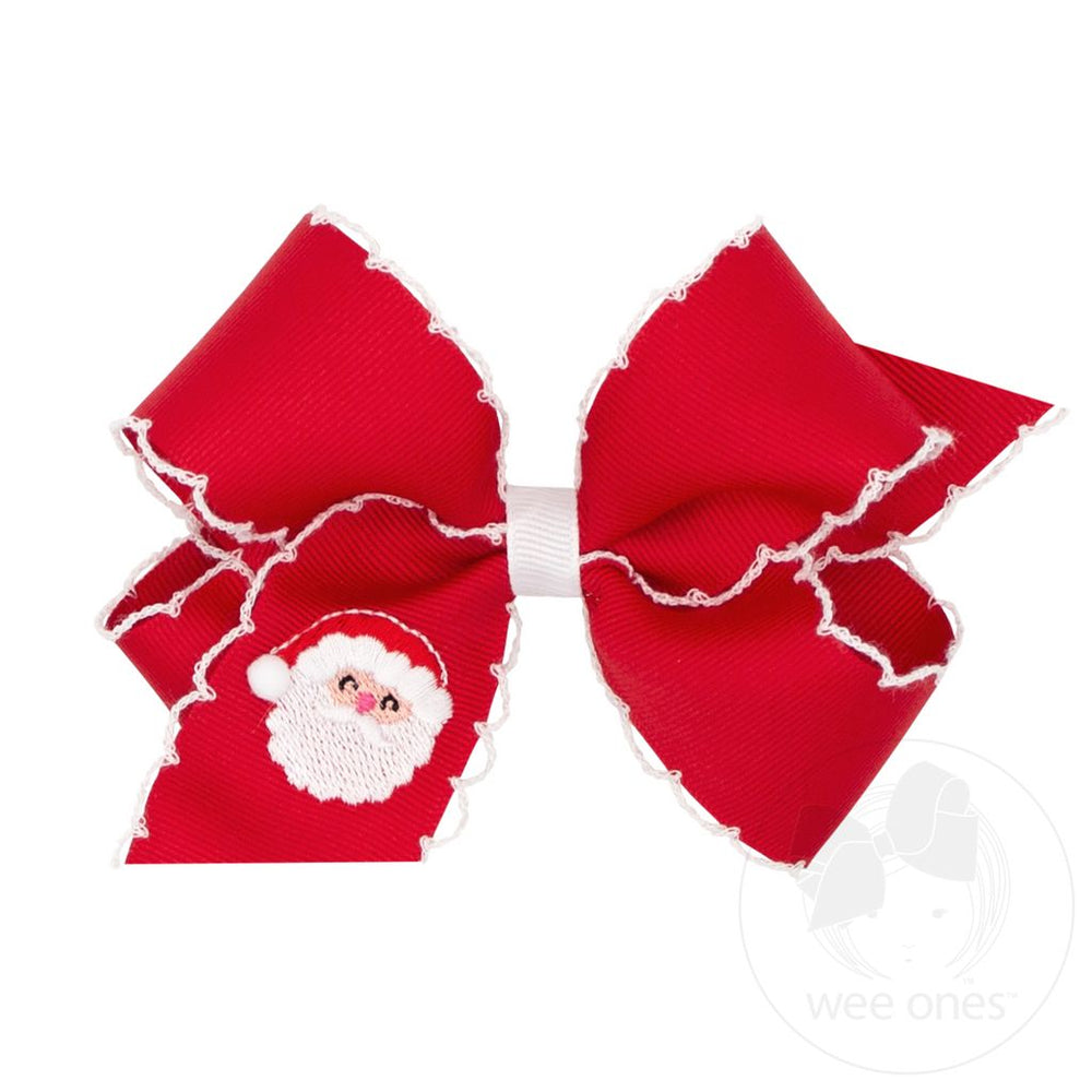 Medium Hair Bow - Moonstitch Santa