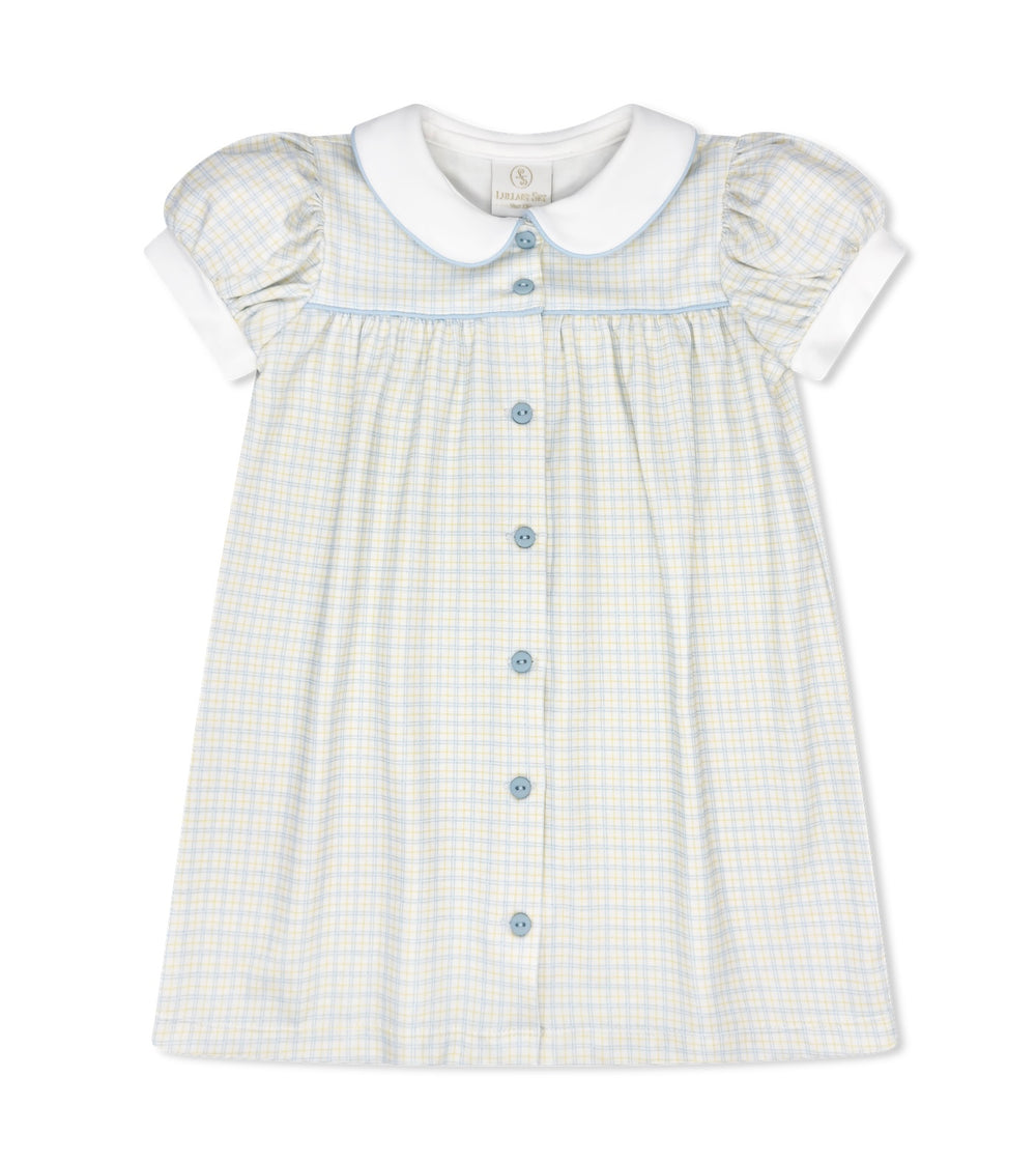 Breccan Dress - Cornflower Check