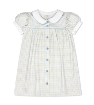 Breccan Dress - Cornflower Check