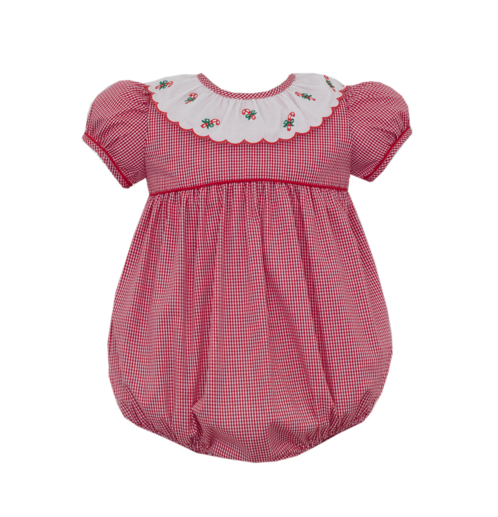 Red Gingham Candy Cane Bubble