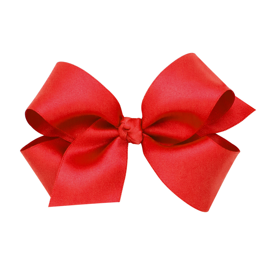 Medium Hair Bow - Satin Ruby