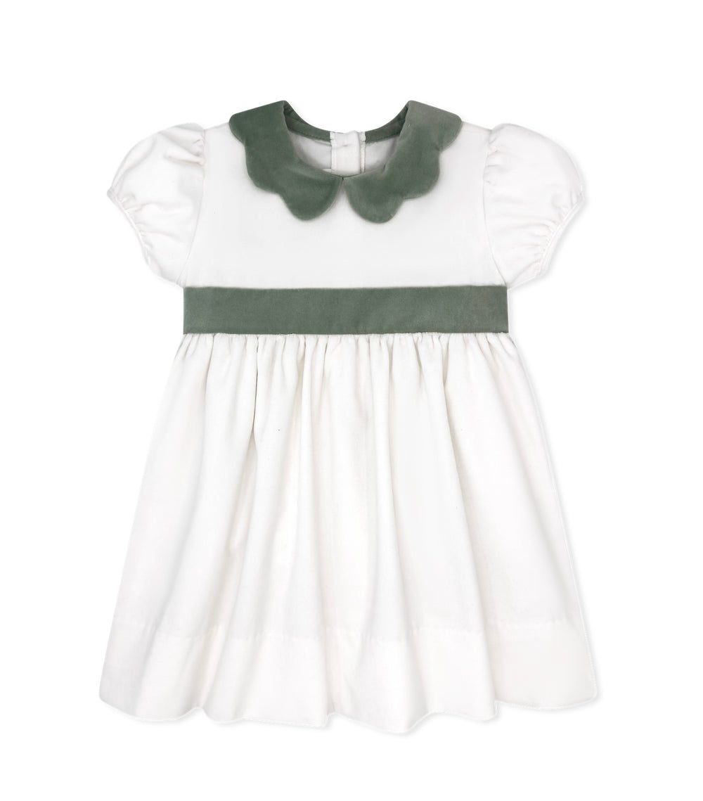 Blakely Band Dress - White Velvet