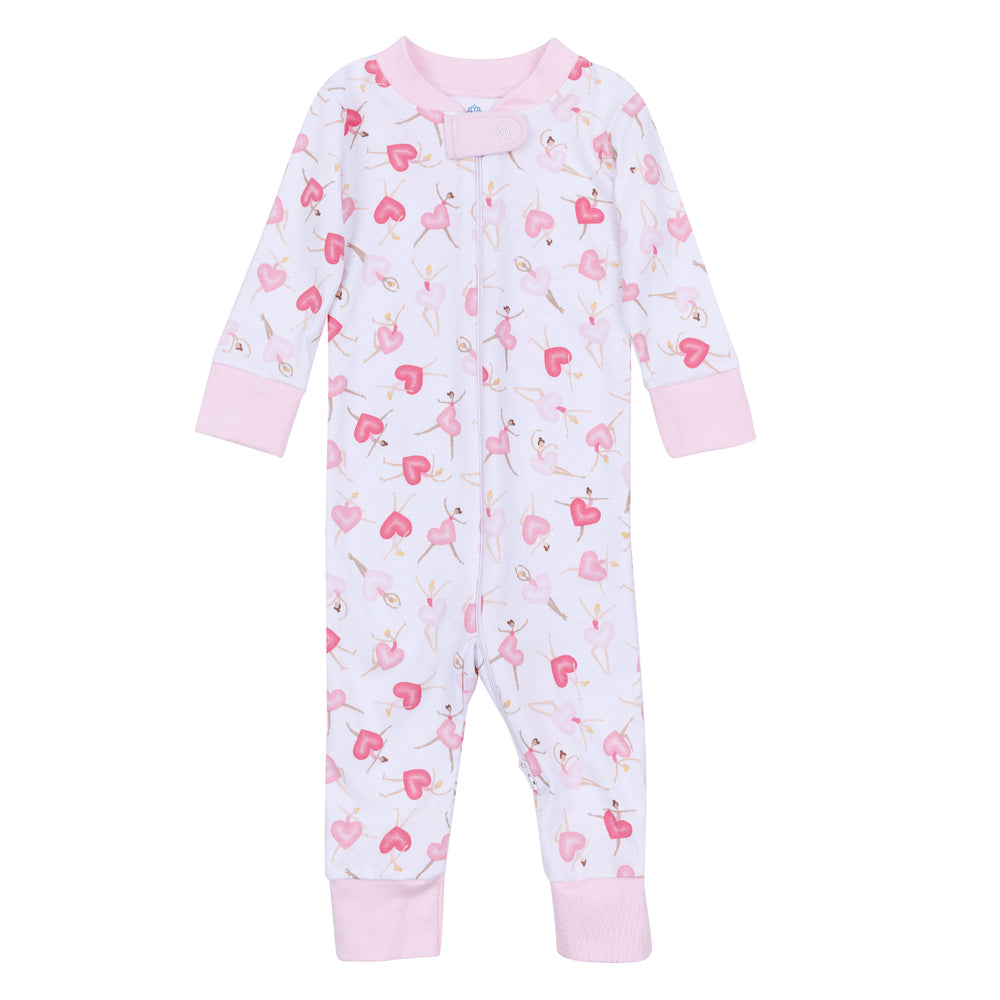 Dancing Hearts Zipped Pajamas