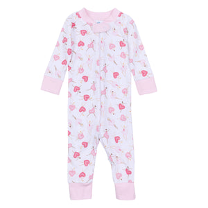 Dancing Hearts Zipped Pajamas