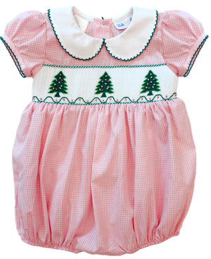 Christmas Tree Smocked Bubble
