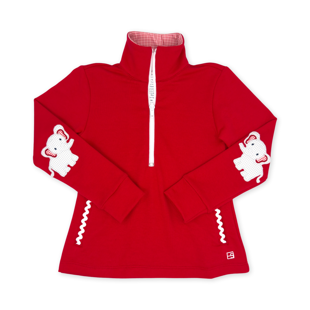 Heather Half Zip - Red Elephant