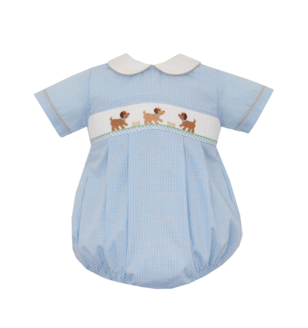 Puppies Smocked Bubble