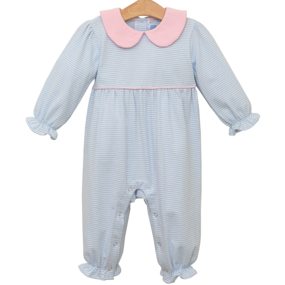 Katherine Romper - Light Blue Stripe