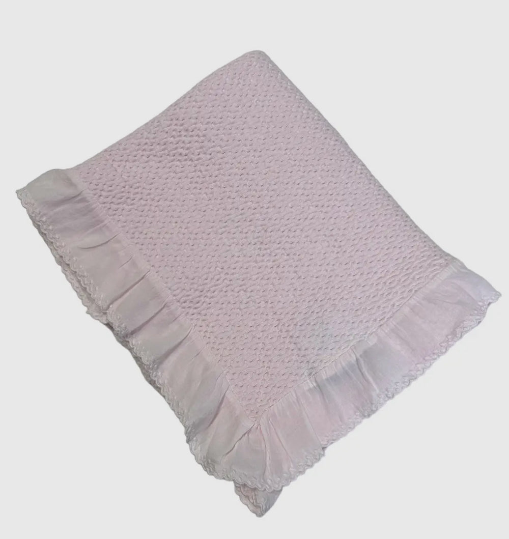 Stonewashed Puckered Blanket - Pink